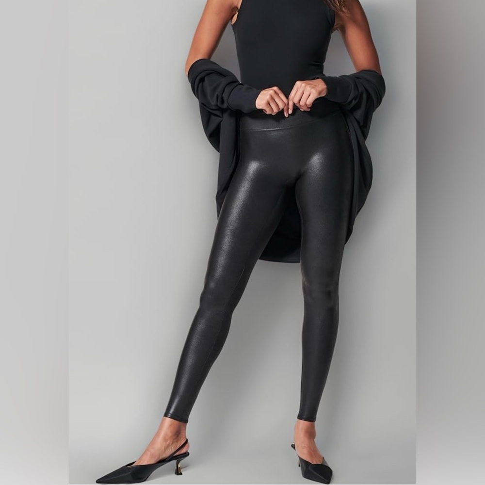 SPANX Faux Leather Leggings – Size Medium – Like New – Worn Once